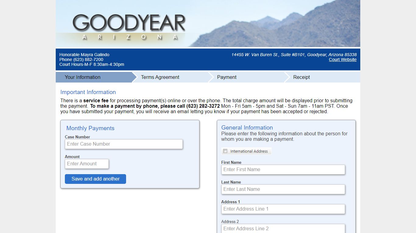 Pay Court Fees Online - Goodyear, Arizona, Goodyear Municipal Court